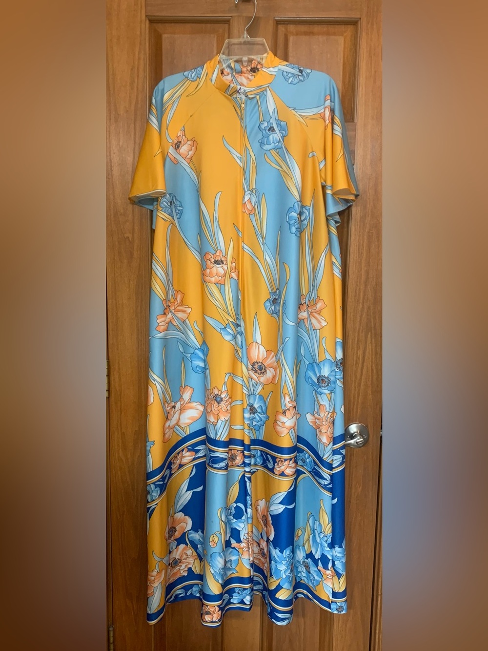 Vintage Hostess Caftan Lounging Gown Dress Mrs. Roper
